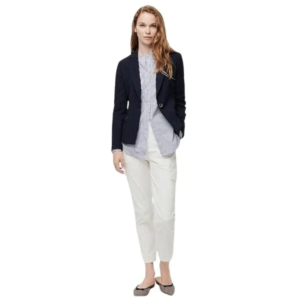 J. Crew‎ Womens Mayfair Pleated Back Navy Blazer Size 2